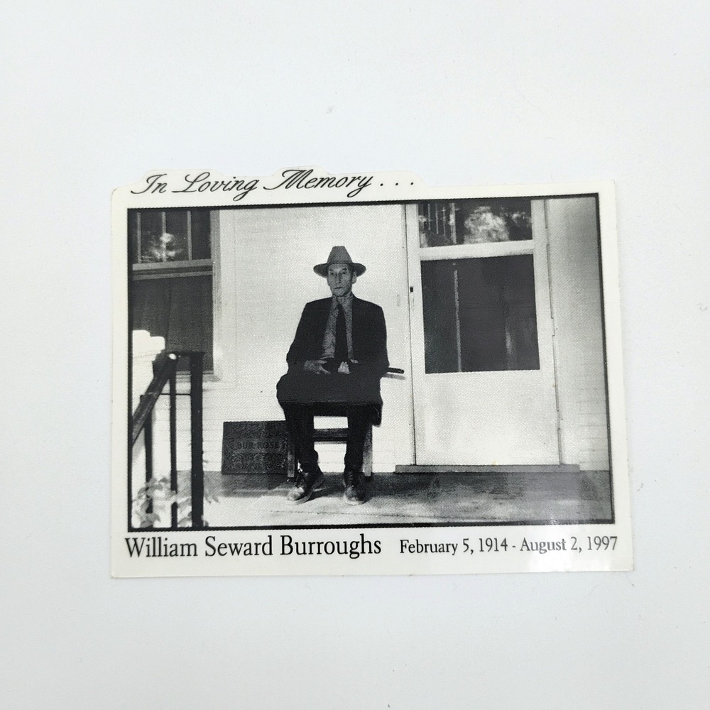 Bounty Hunter LA William S Burroughs Vintage 1990's Memorial Sticker Skate Decal
